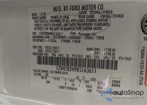 2008 Ford Mustang Gt from USA, damaged, VIN 1ZVHT82H985163611